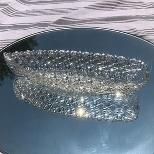 EAPG Daisy Button Glass Big Celery Yacht Boat Candy Serving Dish 9.5"